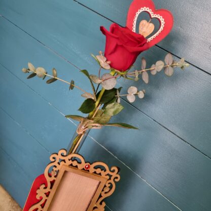 Marco de fotos con la rosa de San Valentin