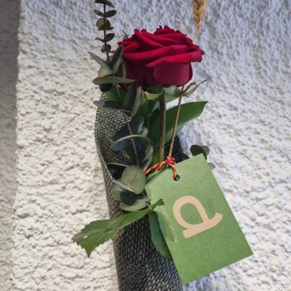 Decoració de la rosa i del con pot variar de la foto com la varietat de la rosa.