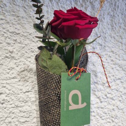 Decoració de la rosa i del con pot variar de la foto com la varietat de la rosa.